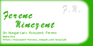 ferenc minczent business card